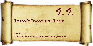 Istvánovits Inez névjegykártya